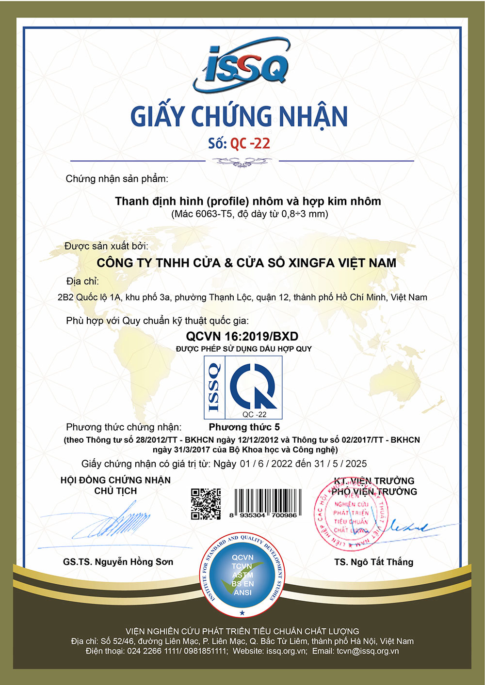 Giay Chung Nhan Iso Cua Nhom SMARTBUILDVN VIETNAM