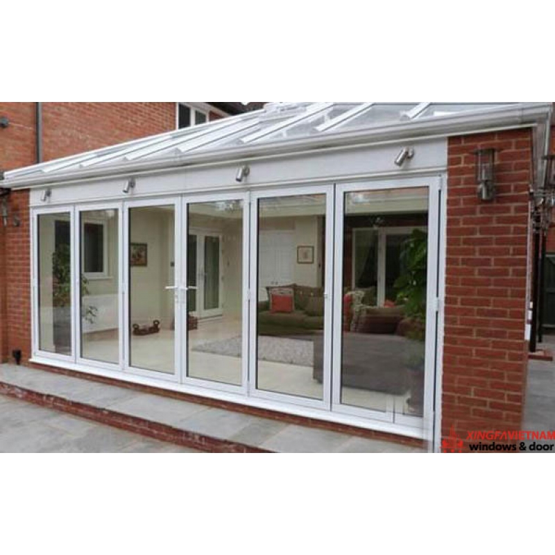 Cửa đi mở xếp gấp 6 cánh nhôm Xingfa Quảng Đông chính hãng